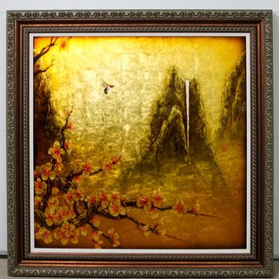 Patrick Guyton Original Painting On Gold Leaf “Golden Falls” 