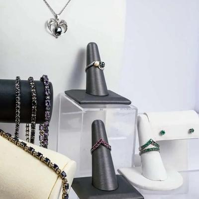 Sterling Silver Gemstone Jewelry: Amethyst, Sapphire, Black Tourmaline