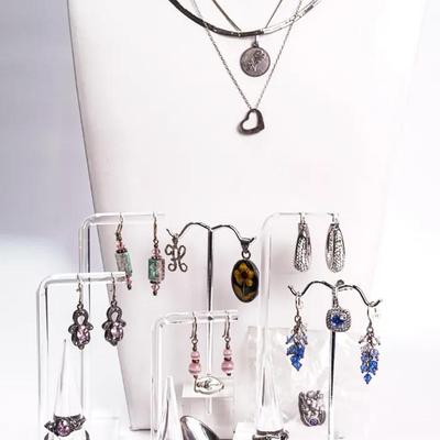 Sterling Silver Necklaces, Earrings, Rings, More - Lot 2