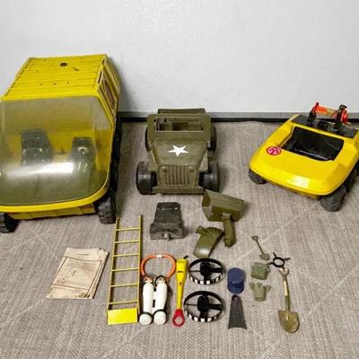 Vintage GI Joe Adventure Team Mobile Support Vehicle, ATV Plus IDEAL Mighty Mo Jeep