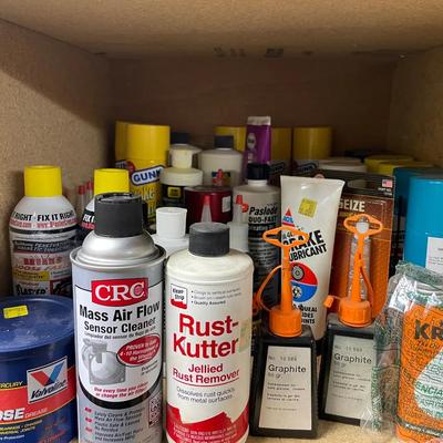 Mystery Lot Of Grease Lubricant Cleaners Rust Dissolvers Many Unopened 