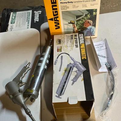 Central Pneumatic Air Greese Gun & Wagner Power Painter Both With Original Box