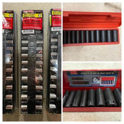 3 Unopened 18 Piece Socket Accessory Craftsman Sets Impact Sockets Sets In Cases Missing 1