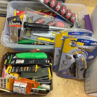 Huge Assortment Of Utility Knives, Scissors, Cutters