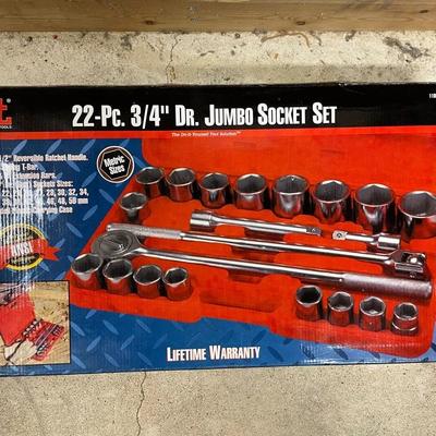 Unopened Michigan Industrial Tools 22-Piece 3/4" Drive Jumbo Socket Set
