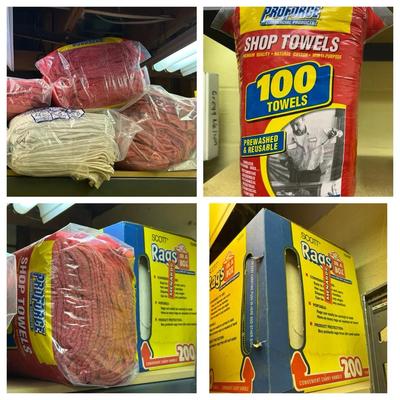 Multi-Purpose Cotton Shop Towels And Rags - Most New
