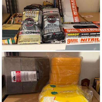 Sanding Blocks, Steel Wool, Nitro Disposable GlovSanding Blocks, Steel Wool, Nitro Disposable Gloves