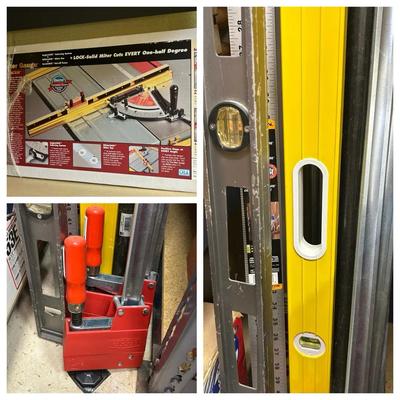 Incra Miter Gauge, Bessey Bar Clamps & Levels