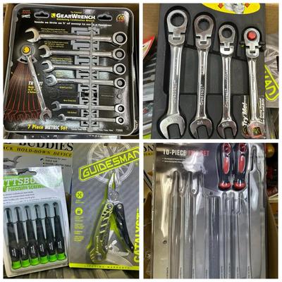 Assorted Hand Tools - Wrenches, Pliers, Screwdrivers, File Set
