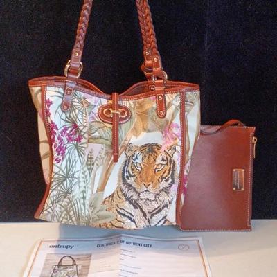 Ferragamo Reversible Mancini Tiger Floral Print Shoulder Bag