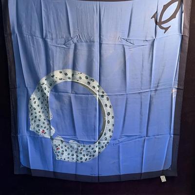 Cartier Authentic Silk Must De Cartier Scarf Blue 