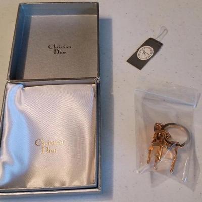 Christian Dior Authentic Gold Chair Keyring, Keyholder- 1 3/4" Tall