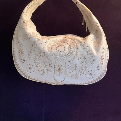 Couture Donald Pliner Authentic Suede Hobo Bag White