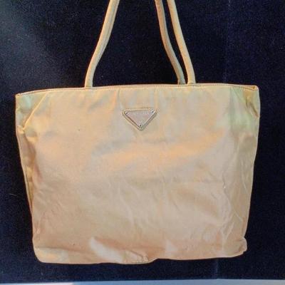 Prada Authentic Tessuto Nylon Camel Hand Bag