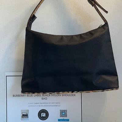 Burberry Authentic Nylon Blue Label Shoulder Bag Black