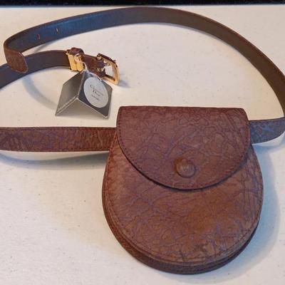 Christian Dior Authentic Textured Brown Leather Belt Bag