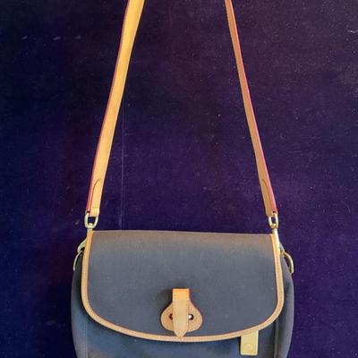 Dooney & Bourke Authentic Canvas & Leather Trim Crossbody Bag Black