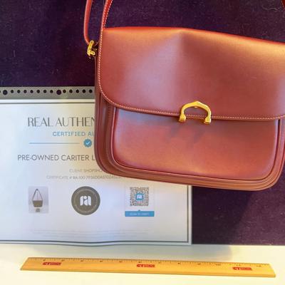 Cartier Authentic Leather Handbag Bordeaux 