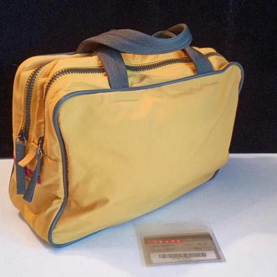 Prada Authentic Viaggio Sport Yellow Nylon Handbag