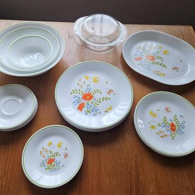 Vintage Corning Wildflower Pattern Dishes