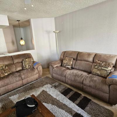 Tan Reclining Sofa & Loveseat Set