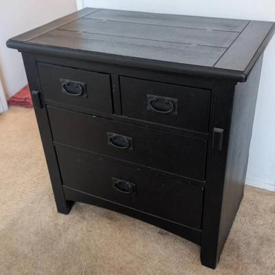 Black Wood Chest with Five Drawers – Modern Storage Cabinet