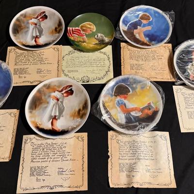 Vintage Donald Zolan Children’s Plates Collection – Knowles China w/ Certificates (Lot of 9)
