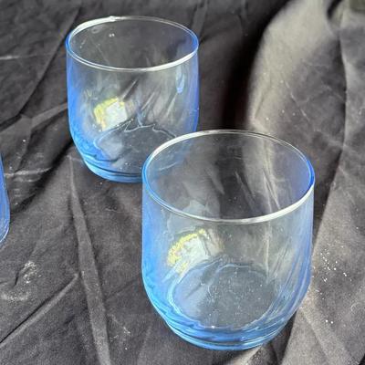 Set of 4 Blue Glass Tumblers
