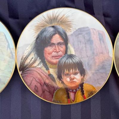 Perillo “America’s Indian Heritage” Collector Plates – 3 Plate Lot (1987)