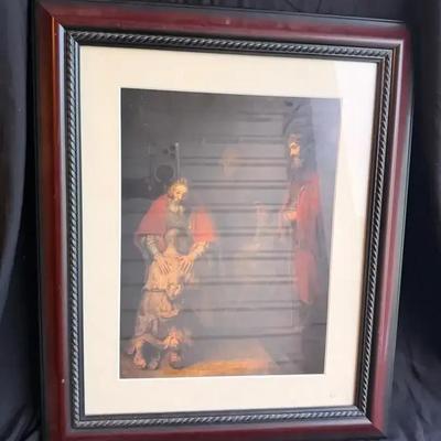 Religious Art Print – Biblical Scene with Figures – Custom Framed by Art.com