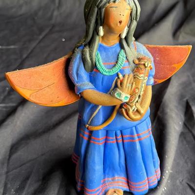 Handmade Folk Art Angel Figurine – Southwestern / Native-Inspired Style
