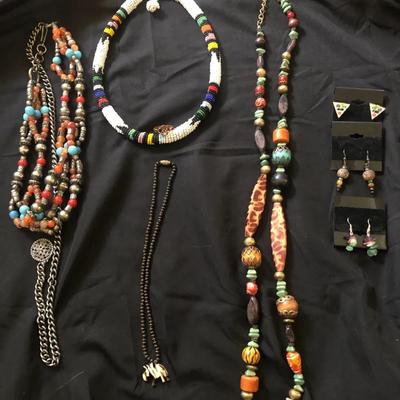 Boho / Ethnic Beaded Jewelry Lot – Artisan & Tribal Style