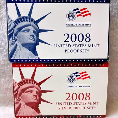2008 US Mint Silver and Regular Coin Proof Sets