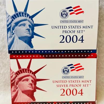 2004 US Mint Silver and Regular Coin Proof Sets