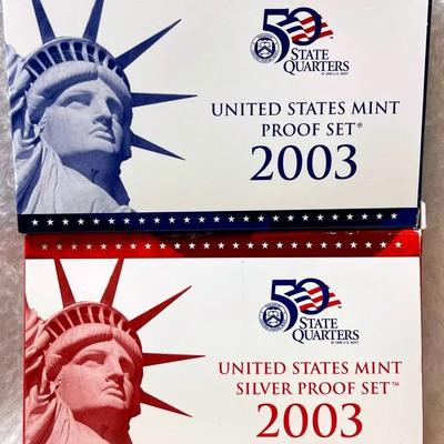 2003 US Mint Silver and Regular Coin Proof Sets