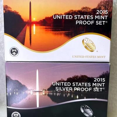 2015 US Mint Silver and Regular Coin Proof Sets