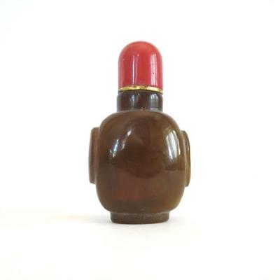 Sale Photo Thumbnail #30: Vintage Agate and Coral Top Chinese Snuff Bottle