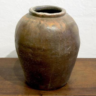 Sale Photo Thumbnail #28: Vintage Chinese Glazed Ceramic Martaban Jar