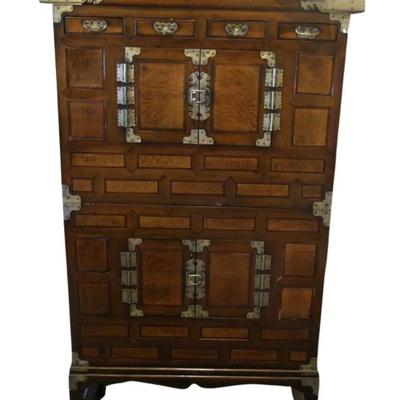 Sale Photo Thumbnail #16: Antique Korean Bandaji Nong Elm Tansu Scholars Cabinet