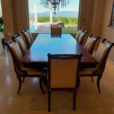 Sale Photo Thumbnail #41: Large Italian wood inlaid dining set