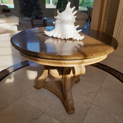 Sale Photo Thumbnail #3: Carved wood foyer table