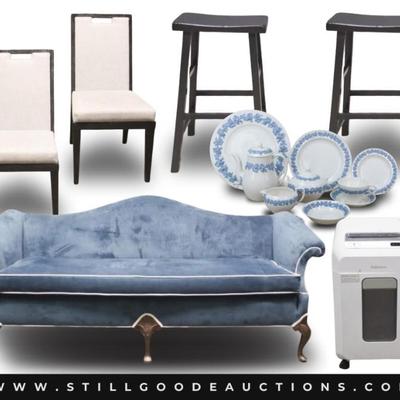 Sale Photo Thumbnail #10: A little something for Everyone! Sterling silver, Emile Henry, Le Creuset, Williams Sonoma, Hermes perfume, Barbie, Cuisenart, bookcases, antiques, Wedgwood, Elfa storage systems, Sony, Canon, Stamp collection, Spode blue Italian, Vaseline Glass, Containe