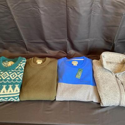 L.L. Bean Bundle: 3 Classic Crewnecks + 1 Thermal Shirt - Men's Small/Medium