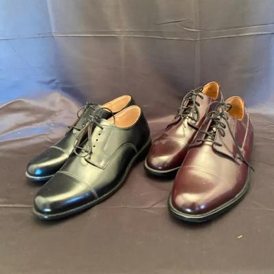 Bostonian Men’s Leather Dress Shoes - Cap Toe & Plain Toe - Size 9 - Lot of 2 Pairs