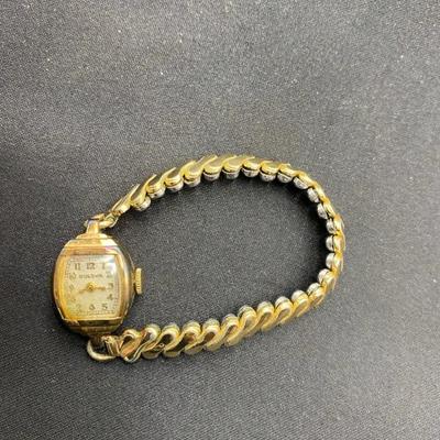 10K Rolled Gold Plate Vintage Ladies Bulova Watch - Art Deco Tonneau