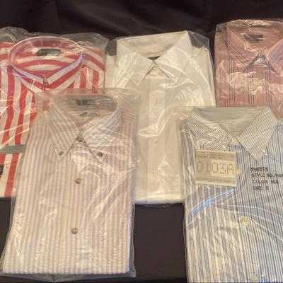 Vintage Men's Dress Shirts - NIP/New in Package - Assorted Brands - S/M - Lot of 5