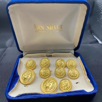 Gold Plated Vintage Ben Silver University of Pennsylvania Blazer Button Set