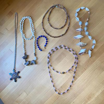 Costume Jewelry - 6 Pieces - Shell, Bead, & Gemstone Styles - Vintage & Modern