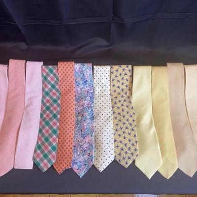 Lot of 12 Designer Men’s Ties - Pastel & Floral Silk Collection