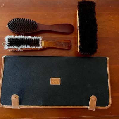 Vintage Travel Tie Case & Shoe Shine / Grooming Kit